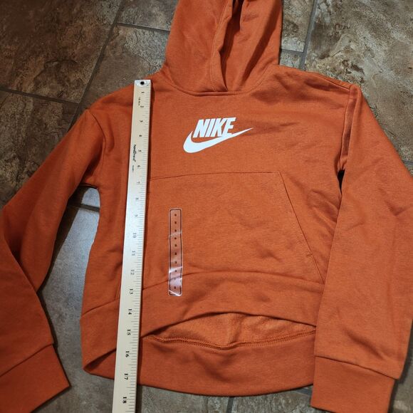 Nike Girls Hoodie – Youth Small, Sport Spice Orange Fleece Pullover - Unworn - Picture 5 of 7